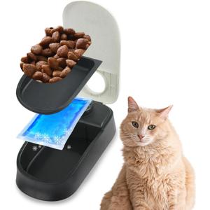 PAWISE Automatic Pet Feeder, Timed Dog Feeder,Self-Feeding Cat Food Dispenser, Auto Feeder for Wet & Dry Food with Ice Pack, 1.5 Cup,Treat Dispenser (1 Meal)