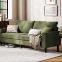 LINSY 79'' Loveseat Sofa: Comfy Corduroy Love Seat Couch with Adjustable Deep Seat Modern Loveseat Couches for Living Room Office Bedroom Apartment (Green)