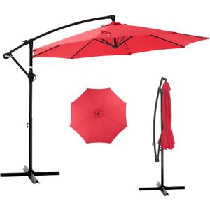 NEWBULIG 10FT Patio Umbrella, Offset Cantilever Outdoor Patio Table Umbrella, UV Protection, Fade Resistant Fabric, Easy Tilt Adjustment for Pool, Deck, Garden, Backyard