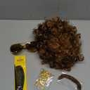 Disco Wig 5Pcs Set (Wig+ Glasses+ Necklace+ Mustache+ Wig Cap) 70'S Costumes Wig Afro Wig Men Short Curly Natural Fluffy Synthetic hair Wig for Halloween Disco Party (Blonde Mixed Brown)