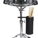 Snare Drum Stand for 10"-14" Drums, Double Braced Heavy Duty Steel with Adjustable Height 17.7"-26.8", with Drum Stick Holder for 10 Pairs, for Snare Drums, Practice Pads and Live Performance