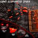 Halloween Decorations 5ft Giant Light Up Spider, 60inch Scary Spider with 56 LED Light, Timer, Creepy Spooky Decor, Glowing Eyes, Haunted Horror Prop for Spiderweb, Indoor, Outdoor, Yard (Orange)