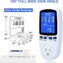 Upgraded Watt Power Meter Plug Home Electrical Usage Monitor Consumption, Energy Voltage Amps Kill Tester with Backlight, Overload Protection, 7 Modes Display
