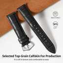 ULLCHRO Genuine Leather Watch Strap Quick Release Watch Band Vintage Alligator Grain Leather Strap Premium Top Grain Band with Stainless Steel Buckle, Soft Brown Calfskin for Men Wrist (12mm, Black)
