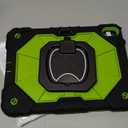 Compatible with Samsung Galaxy Tab A11 Plus 11 inch,with 360-Degree Rotating Stand, Heavy Duty Silicone Cover with Handle, Kickstand, Shoulder Strap (Black+Green)