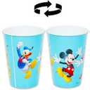 Disney Mickey Mouse and Friends Reusable Tumbler Cup 12 Pack - Party Favor Bundle of 15 Oz Cups Plus Stickers, More | Mickey Mouse Water Tumblers Set