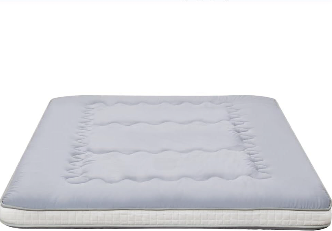 Japanese Floor Futon Mattress Extra Thick Folding Roll Up Bed Topper Mat for Guest,Lounger and Tavel (Queen, Silvergrey)