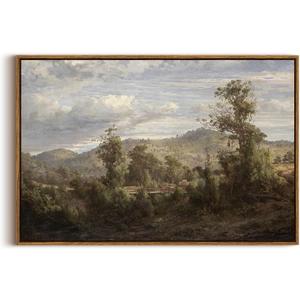 InSimSea Framed Canvas Wall Art Vintage Decor, Nature Landscape Paintings Artwork, Large Prints, Vintage Farmhouse Decor, Retro Wall Decoration for Bedroom Living Room Bathroom, 20"x30"