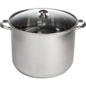 Ecolution Stainless Steel Stock Pot, Encapsulated Induction Ready Cooking Pot with Glass Lid, Oven Safe, Dishwasher Safe Soup Pot, 20-Quart