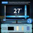 2 Pack- 27 Inch Curved Computer Privacy Screen Filter for 16:9 Widescreen Computer Screen Protector Computer Screen Privacy Shield Anti Glare and Blue Light