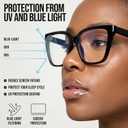 Miyya Blue Light Glasses for Women - Oversized UV & Blue Light Blocker Chunky Frames, Stylish Eyewear Access