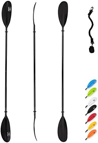 OCEANBROAD Kayak Paddle Alloy Shaft Kayaking Boating Canoeing Oar with Paddle Leash, Size: 90.5''- 1 Paddle