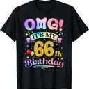 OMG It's My 66th Birthday Women Funny 66 Years old Birthday T-Shirt, XL
