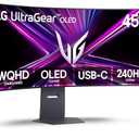 LG Ultragear 45GX900A-B 45" OLED Curved Gaming Monitor – WQHD, 240Hz, 0.03ms, G-SYNC, FreeSync, USB-C PD 65W, HDMI 2.1, DCI-P3 98.5%