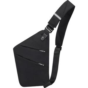 Anti Theft Crossbody Bags for Women Men Travel Sling Bag with Personal Pocket Theft Resistant Sling Backpack Shoulder Bag for Sports Hiking Traveling Running, Black