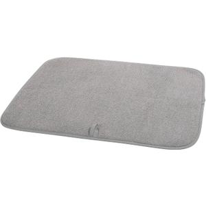 Absorbent, Reversible Microfiber Dish Drying Mat for Kitchen, Dish Drying Pad, 16 Inch x 24 Inch, Gray
