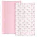 Frienda 2 Pack Pink Changing Pad Covers Waterproof Pink Bow Muslin Changing Pad Covers 32 x 16 Inch Coquette Quilted Cotton Fitted Diaper Sheet Breathable Extra Thick Sheets for Girls