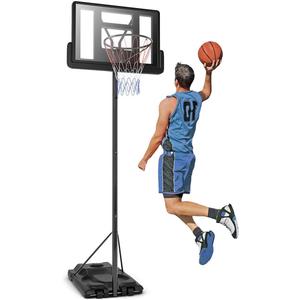 DORTALA Height Adjustable Portable Basketball Hoop System Shatterproof Backboard Wheels