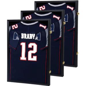 IHEIPYE Jersey Frame Display Case 3 Pack - Large Sport Jersey Shadow Box with UV Protection Acrylic for Baseball, Basketball, Football, Soccer, Hockey, Shirt and Uniform