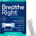 Breathe Right Nasal Strips | Extra Strength | Clear Nasal Strips | For Sensitive Skin | Help Stop Snoring | Drug-Free Snoring Solution & Nasal Congestion Relief Caused by Colds & Allergies | 26 Count