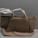 Work Tote Bags for Women 15.6 Inch - Laptop Tote Bag with Zip Compartments - Large PU Leather Office Purse Computer Briefcase (Nude)