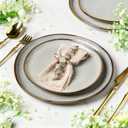 AmorArc Ceramic Dinner Plates Set of 6, 10.5 Inch Handmade Reactive Glaze Stoneware Plates, Rustic Shape Dinnerware Dish Set for Kitchen, Microwave & Dishwasher Safe, Scratch Resistant