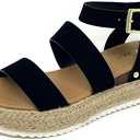 Soda Clip Womens Casual Espadrilles Trim Flatform Studded Wedge 7.5