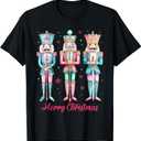 Nutcracker Pink Christmas 2024 Xmas Pajamas Matching T-Shirt, XS, Black
