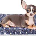 Mora Pets Dog Bed Crate Pad Ultra Soft Pet Bed with Cute Star Print Washable Crate Mat for Large Medium Small Dogs Reversible Fleece Dog Crate Kennel Mat Cat Bed Liner 21 x 12 inch Dark Blue