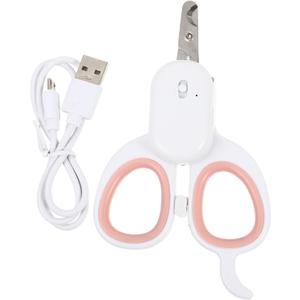 KESYOO 1pc USB Rechargeable LED Pet Nail Clipper Dog Cat Claw Trimmer with Light Quick Charging Grooming Scissor for Easy Nail Care (Grey)