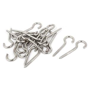Aexit Lamp Wire Screws & Bolts 3.5mm Thread 60mm Length Metal Screw Hook Silver Tone Self-Drilling Screws 48 Pcs