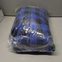 Giggling Getup Women Christmas Pajamas, Buffalo Plaid Pajamas with Hood, Flannel Sherpa Jumpsuit PJ (Blue)