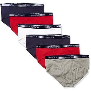 Nautica Men's 6 Pack Classic Cotton Fly Front Briefs S/M
