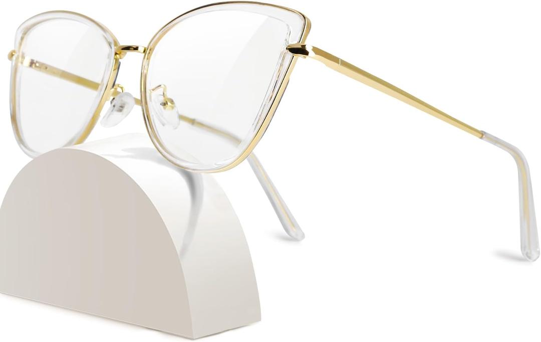 Blue Light Glasses, Stylish Anti Blue Light Blocking Glasses for Computer Reading, Gaming, TV, Phones (Transparent)