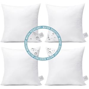 Artscope 18 x 18 Outdoor Pillow Inserts Set of 6, Square Form Water Resistant Hypoallergenic Throw Pillow Inserts Soft Fluffy Cushion Sham Stuffers for Garden, Bench, Patio, Couch