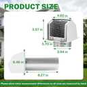 4 Inch Dryer Vent Cover Outdoor Kit, Stainless Steel Hooded Exterior Wall Exhaust Vent with Screen and Damper, Includes Clamps, Foil Tape and Screws, White