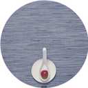 Chilewich Bamboo Placemats Set of 4 - Round Woven Placemats - Reusable, Stain-Resistant, Indoor/Outdoor Tabletop Protection - 15" - Rain