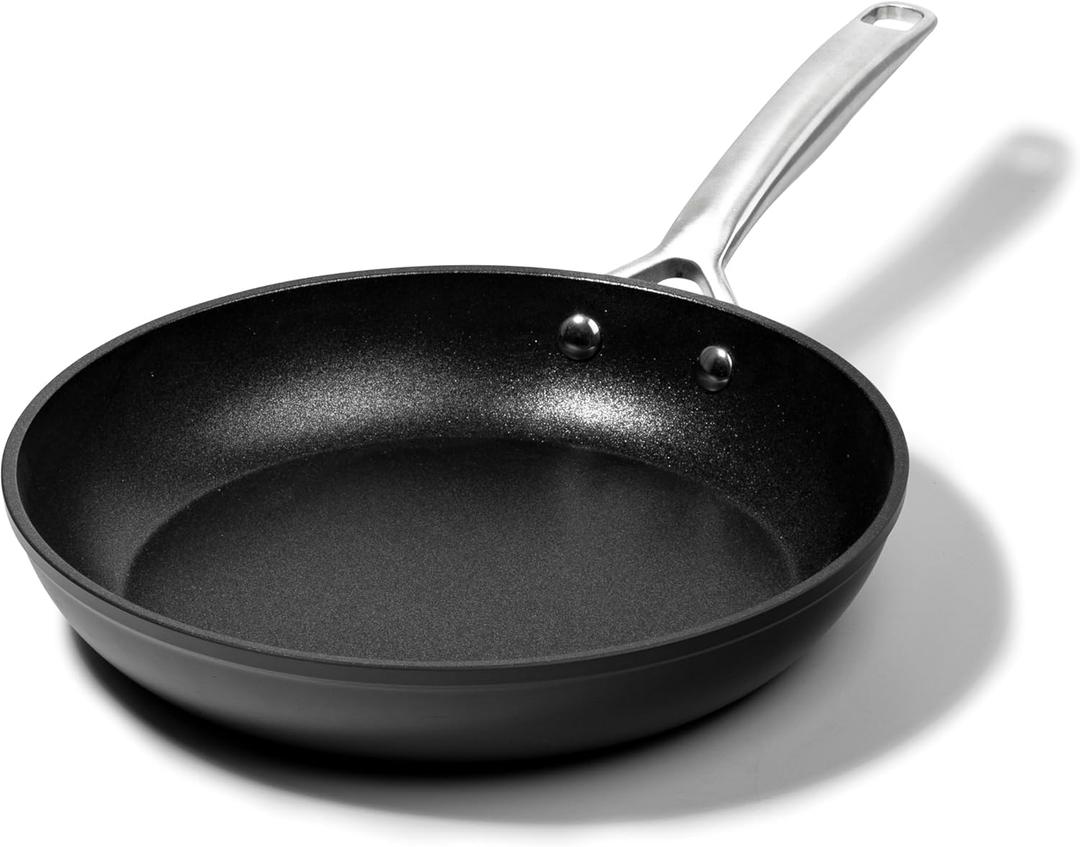 Granitestone 8 Inch Nonstick Frying Pan Skillet, Hard Anodized Granite Coating, PFOA Free, Metal Utensil Safe for Eggs & Omelets, Dishwasher & Oven Safe to 500F, Induction Compatible, Black