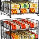 JKsmart 2-Pack Stackable Can Rack Organizer, Can Storage for Kitchen Pantry Cabinet, Can Holders for Food, Multifunctional Can Dispenser for Snacks Soda