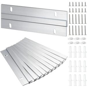 12 Pack French Cleat Hanger Headboard Wall Mounting Brackets Cleat Picture Hanger Kit Z Bar Supports with Plastic Expansion Tube Screws Silicone Dots for Picture Mirror Whiteboard (6 Inch)