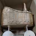 Wicker Carriage,Woven Rattan Stroller Shaped Flower Basket,Natural Willow BranchesUsed for Welcoming Infants, Wedding Parties, Home Decor, Floral Decoration(small)
