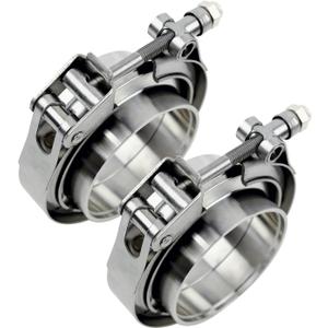 ROADFORMER 3 inch V Band Clamp - 2 sets of Quick Release V band Exhaust Clamp Stainless Steel with Flanges for Automotive exhaust system, turbocharger, downpipe and mufflers (3" - 2 Pack)