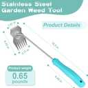 Garden Weed Tool,2026 Portable Gardening Tools,Adopting Ergonomic Handle Design,Stainless Steel Weeding Tools,Hand Weeder Tool Suitable for Farm Planting,Gardening(Blue Handle)