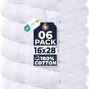 Utopia Towels 6 Piece Premium Hand Towels Set, 16 by 28 inches, 100% Ring Spun Cotton, Lightweight and Highly Absorbent Towels for Bathroom, Travel, Camp, Hotel, and Spa, White
