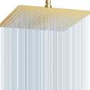 16 inch Brushed Gold Large Rain Shower Head Ceiling Mount - All Metal 304 Stainless Steel, Full Body Rainfall Shower with 324 Silicon Nozzles - Waterfall Bathroom Square Showerhead