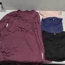 Liu & Qu Breastfeeding Shirts 4 Pack Long Sleeve Women Causal Nursing Tops Double Layer Pumping Shirt, Size: M