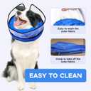 Inflatable Dog Cone Collar-Enhanced Anti-Licking Protective Cone with Adjustable Strap-Soft Dog Donut Collar Recovery Cone for Pets After Surgery(Blue, M)