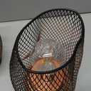 DECORKEY Set of 2 Battery Operated Lamp LED Table Lantern, Brown Metal Cage Cordless Lamps with LED BulbVintage Decorative Outdoor Lantern for Weddings, Parties, Patio, Events for Indoors Shelf Decor
