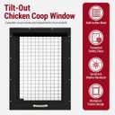 14x21 Chicken Coop Window, Flush Mount Tilt-Out Window with Tempered Glass & Screen, White, 1-Pack