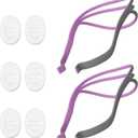Upgraded Airfit P10 Headgear CPAP for Her Replacement, 2-Pack Replacement Headgear Compatible with Airfit P10 Nasal Pillow CPAP Mask Straps Included 2 Elastic Straps & 6 Adjustment Clips, Pink
